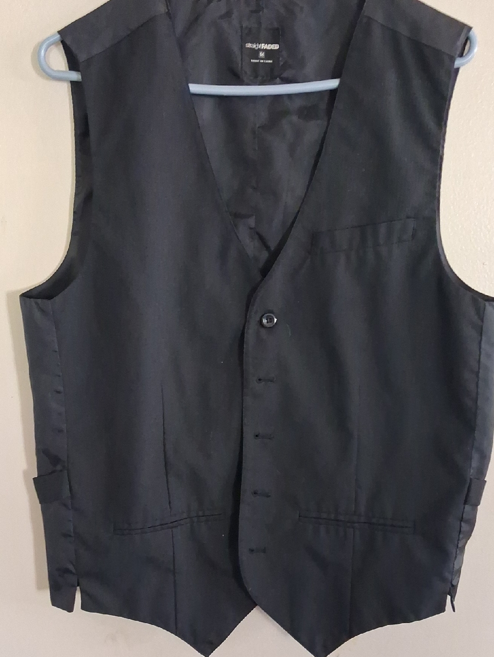 attention Men's Black Dress Vest